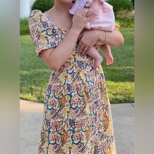 Beau & Ro hand-blocked floral print dress, Size M